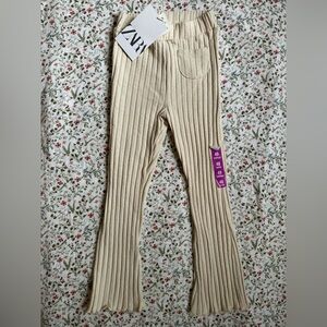 Zara NWT Ribbed Flare Leggings